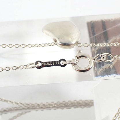 Tiffany & Co 925 Full Heart Pendant Necklace j105-3