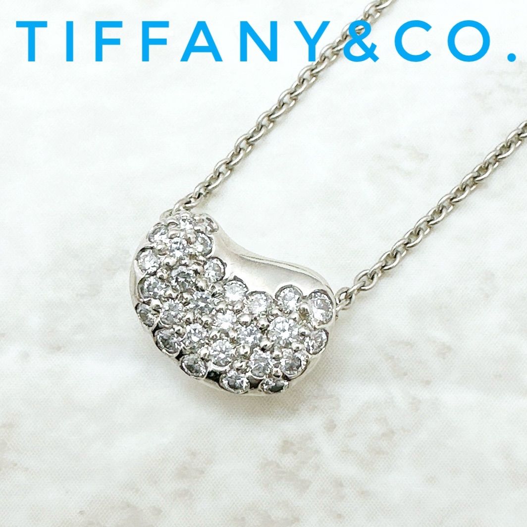 Tiffany＆Co Bean Diamond Platinum Necklace Approx 42.5cm