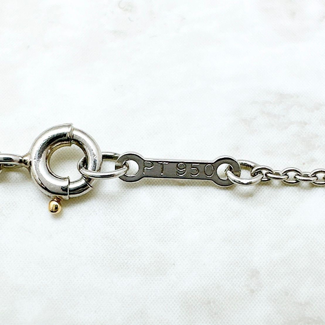 Tiffany＆Co Bean Diamond Platinum Necklace Approx 42.5cm