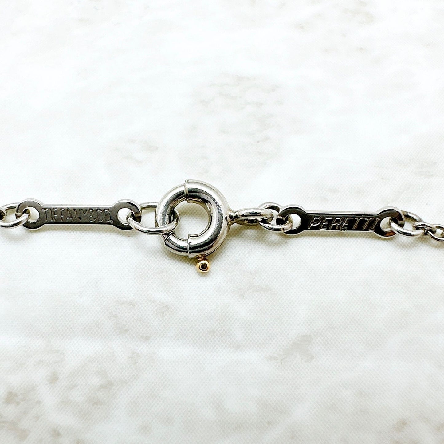 Tiffany＆Co Bean Diamond Platinum Necklace Approx 42.5cm