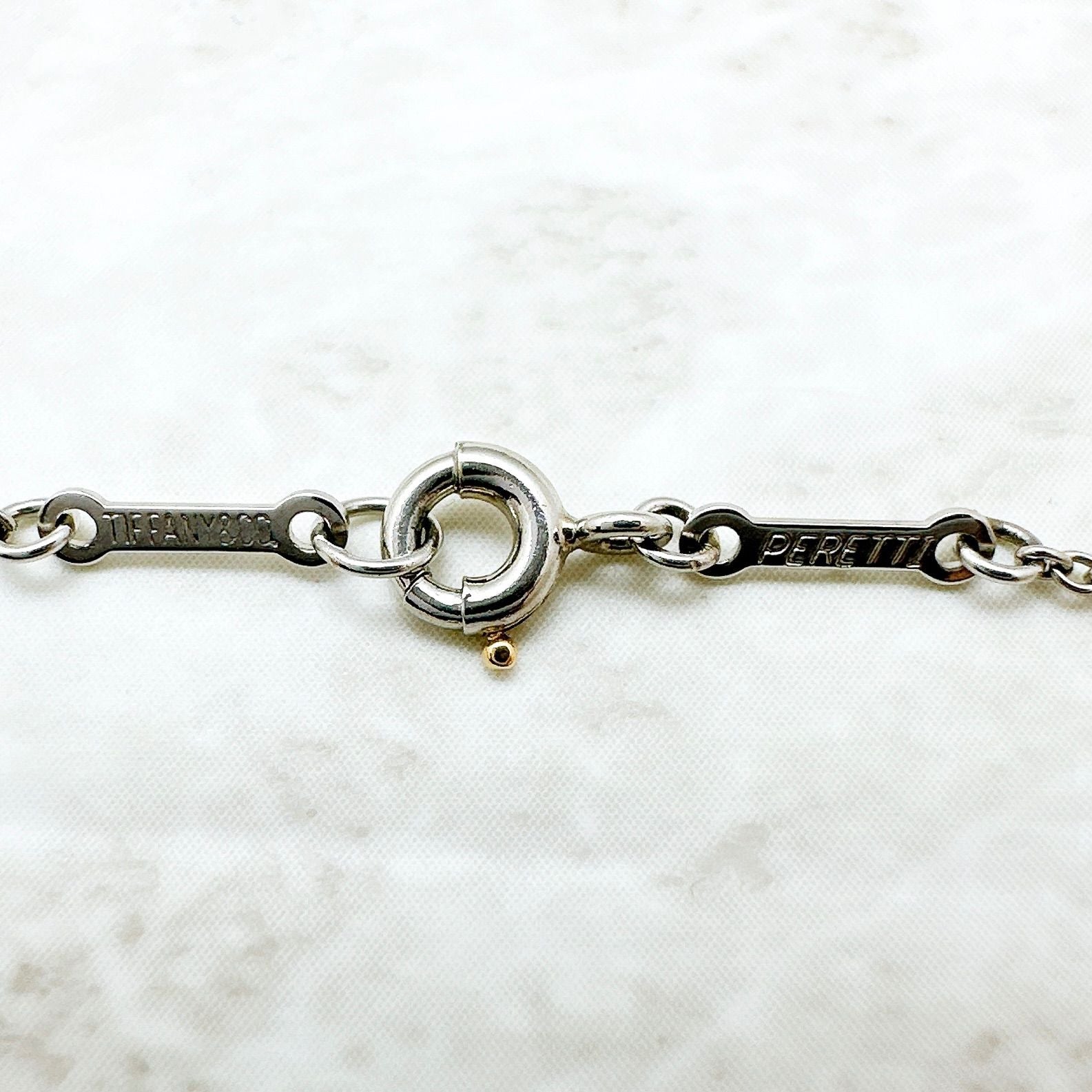 Tiffany＆Co Bean Diamond Platinum Necklace Approx 42.5cm