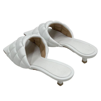 Bottega Veneta Sandals Shoes Lambskin White Unused Mules Quilted