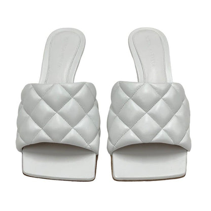Bottega Veneta Sandals Shoes Lambskin White Unused Mules Quilted