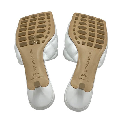Bottega Veneta Sandals Shoes Lambskin White Unused Mules Quilted