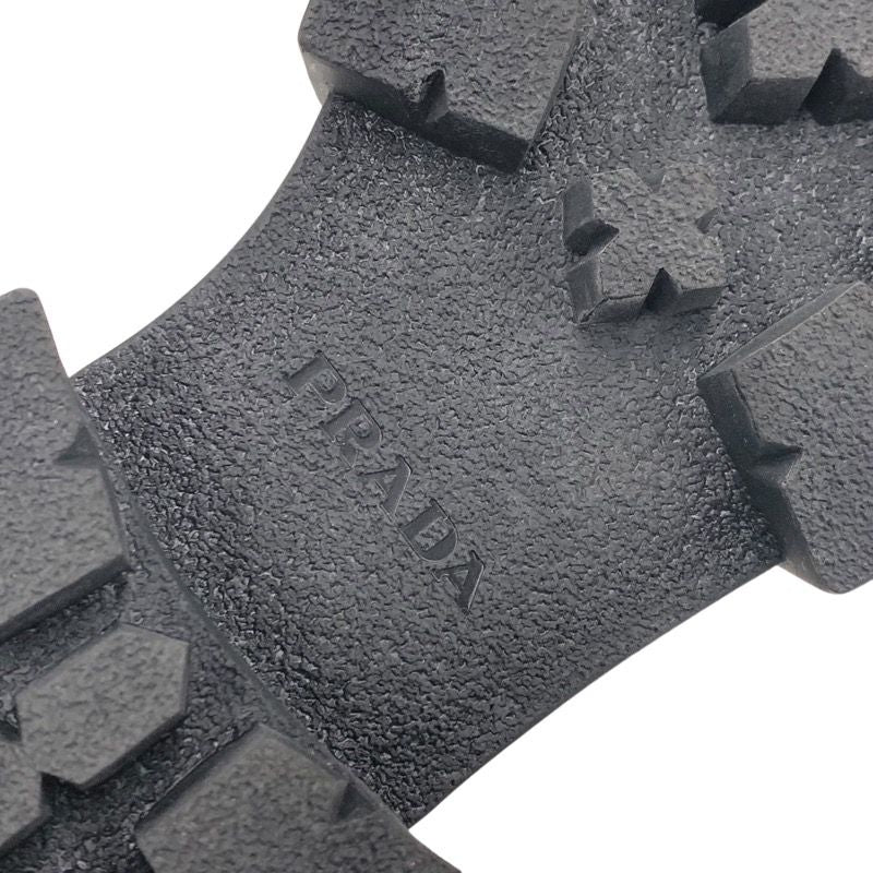 Prada Loafers Leather Shoes Patent White Lace-up Shoes Platform