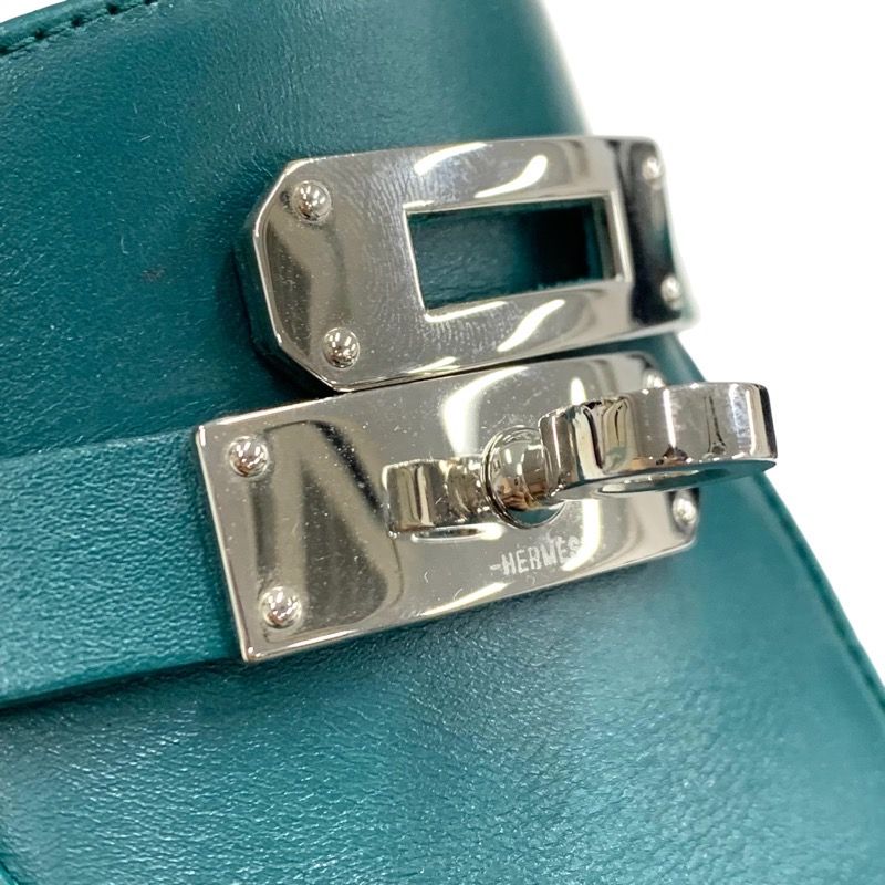 Hermes Oz Flat Shoes Leather Green Silver Mule Slipper Sandals Kelly Hardware