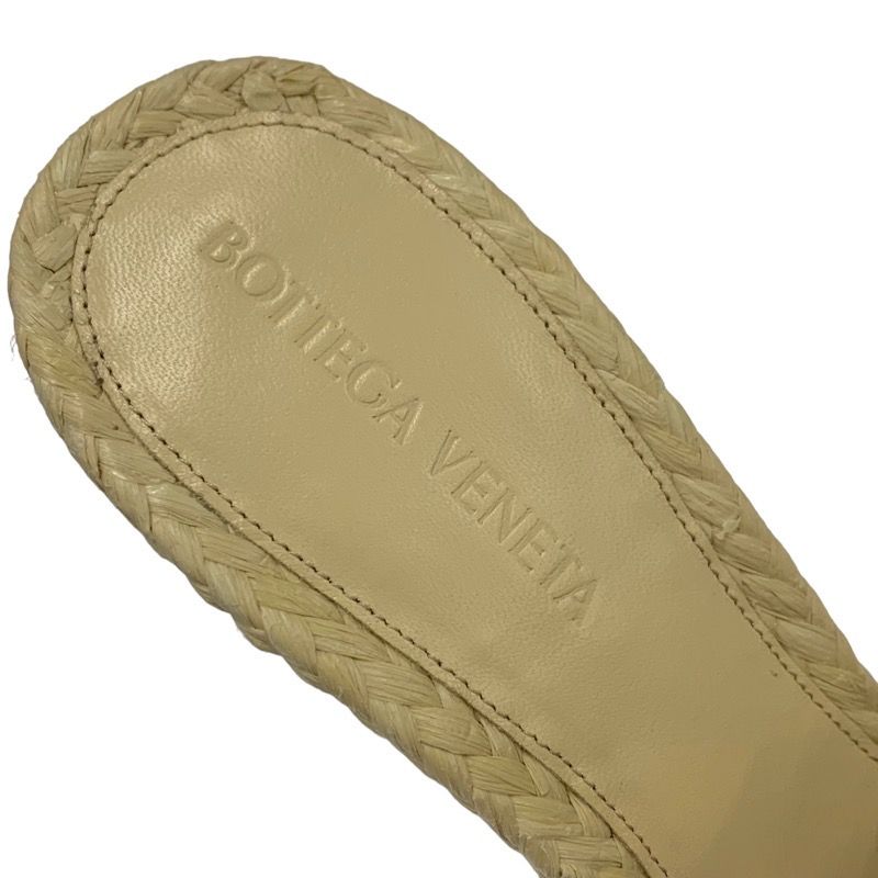 Bottega Veneta Lido Sandals Shoes Raffia Beige Unused Mule Intrecciato