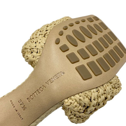 Bottega Veneta Lido Sandals Shoes Raffia Beige Unused Mule Intrecciato