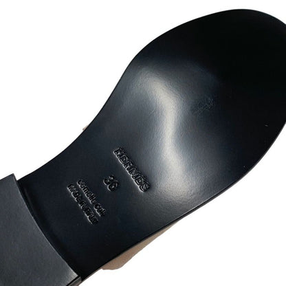 Hermes D'esting Loafers Leather Shoes Suede Pink Unused Moccasin Flat Shoes