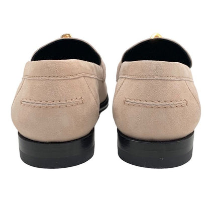 Hermes D'esting Loafers Leather Shoes Suede Pink Unused Moccasin Flat Shoes