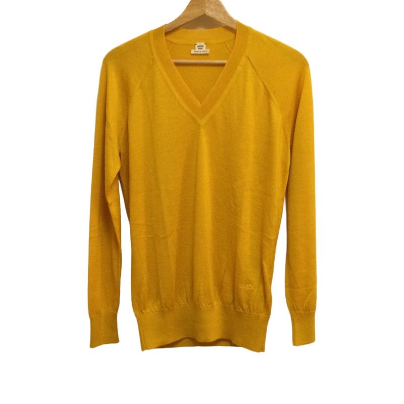Hermes Long Sleeved Sweater Size 34 S Women's - Yellow V-neck