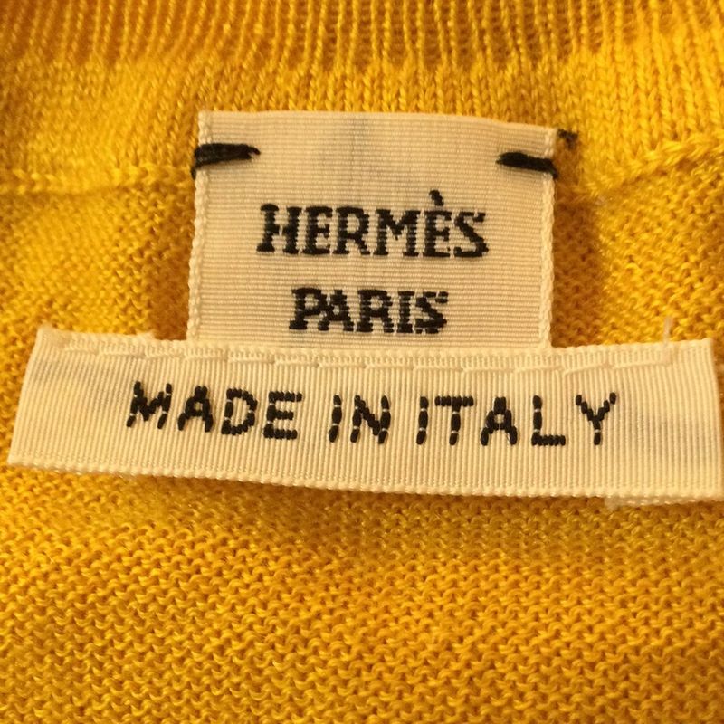 Hermes Long Sleeved Sweater Size 34 S Women's - Yellow V-neck