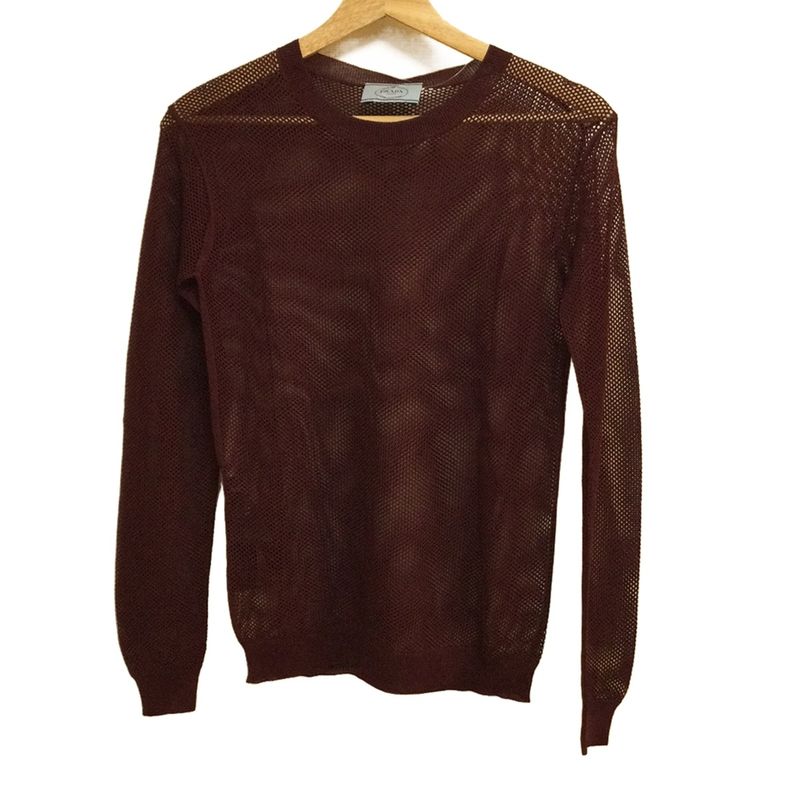 Prada Long Sleeve Sweater Size 40 M Women - Bordeaux Crew Neck