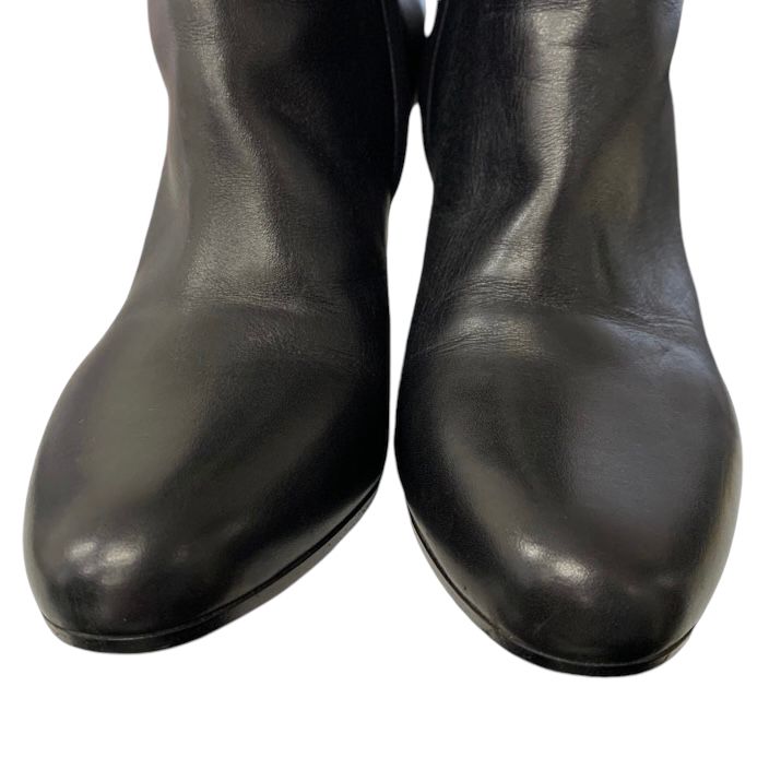 Hermes Boots Short Boots Shoes Leather Black Kelly Hardware