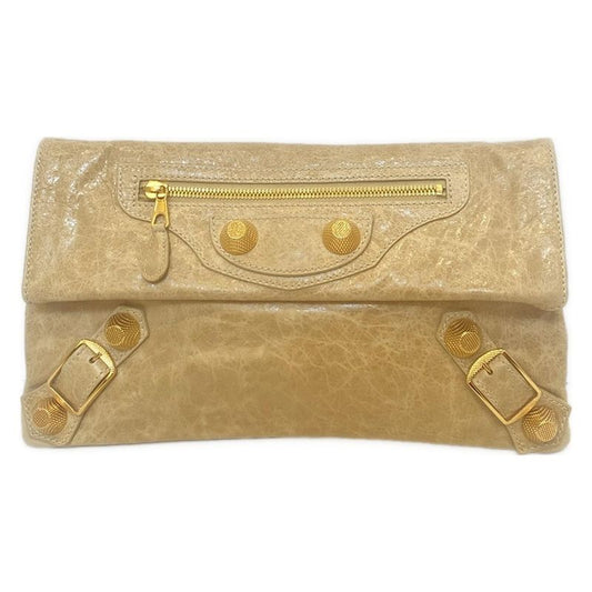Balenciaga Clutch Bag The Giant Envelope Clutch 186182 Beige Leather