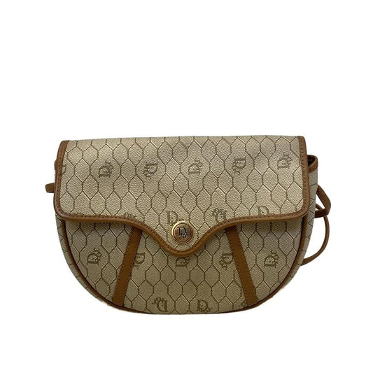 DIOR Christian Dior Shoulder Bag Beige And Brown Leather
