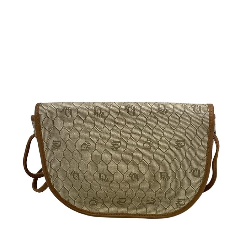 DIOR Christian Dior Shoulder Bag Beige And Brown Leather