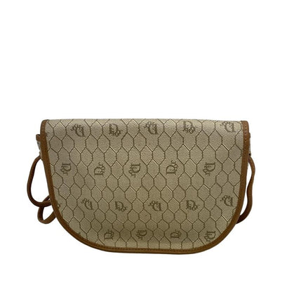 DIOR Christian Dior Shoulder Bag Beige And Brown Leather