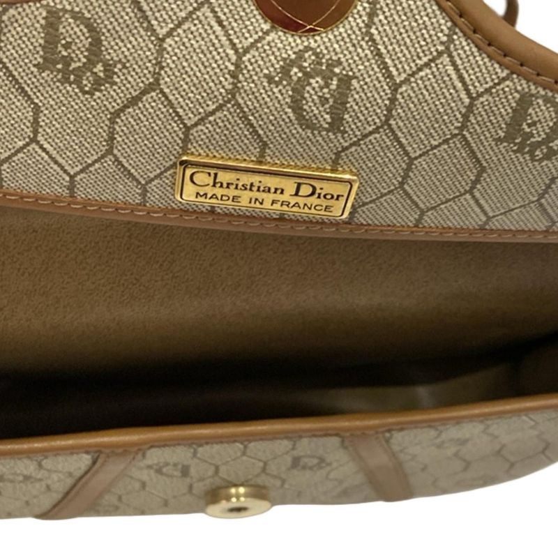 DIOR Christian Dior Shoulder Bag Beige And Brown Leather