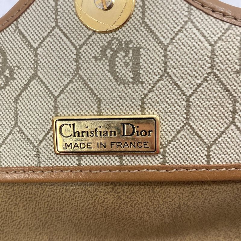 DIOR Christian Dior Shoulder Bag Beige And Brown Leather