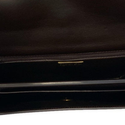DIOR Christian Dior Shoulder Bag Dark Brown Leather