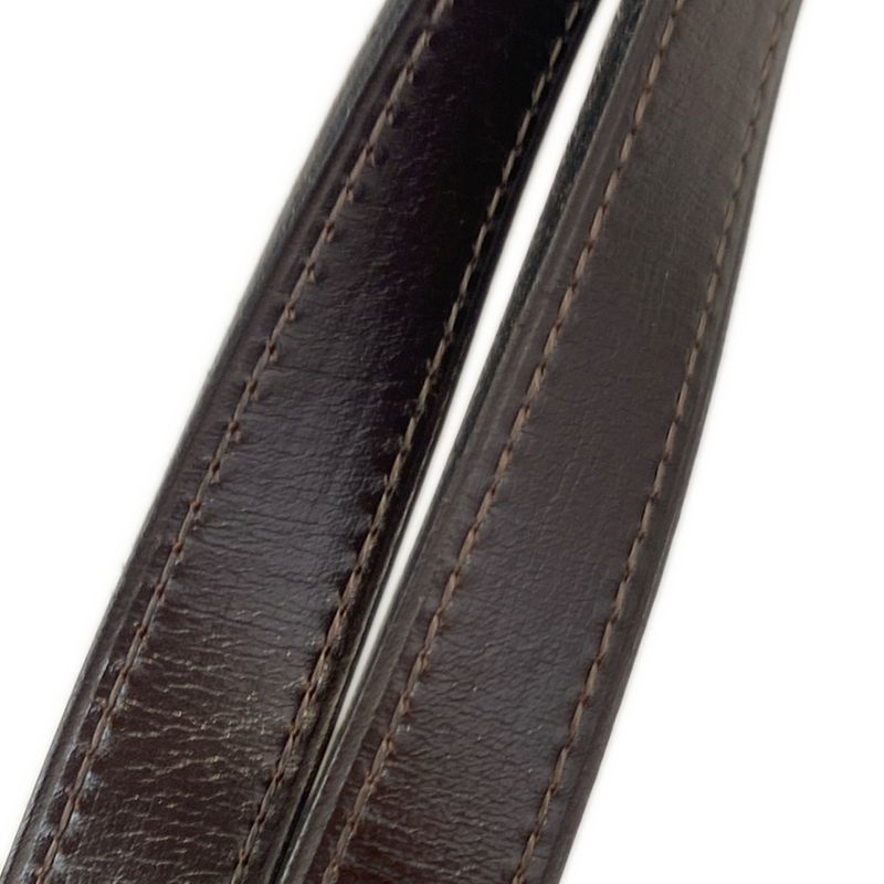 DIOR Christian Dior Shoulder Bag Dark Brown Leather