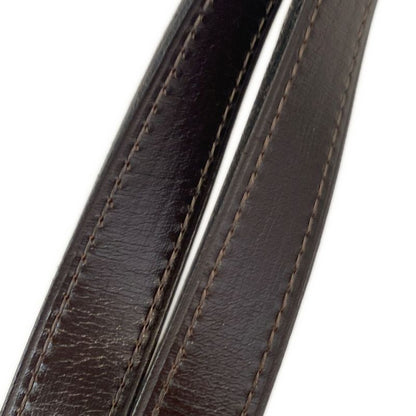 DIOR Christian Dior Shoulder Bag Dark Brown Leather