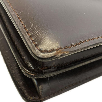 DIOR Christian Dior Shoulder Bag Dark Brown Leather