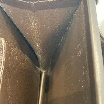 DIOR Christian Dior Shoulder Bag Dark Brown Leather