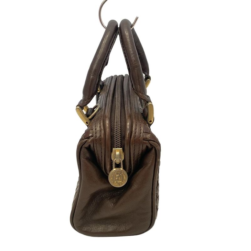 Fendi Handbag - Brown Braided Mini Bag Leather