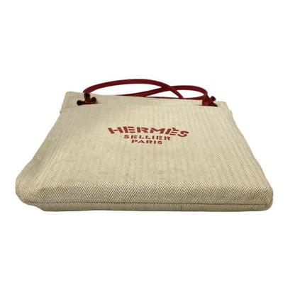 Hermes Shoulder Bag Aline Deux Ivory And Red Goldhardware Cotton Leather