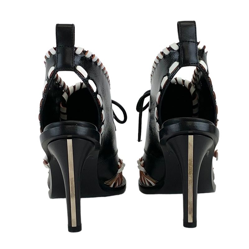 Louis Vuitton Boots Short Boots Shoes Leather Patent Black White Booties Lace Up