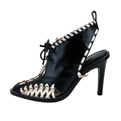 Louis Vuitton Boots Short Boots Shoes Leather Patent Black White Booties Lace Up