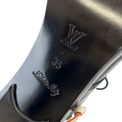 Louis Vuitton Boots Short Boots Shoes Leather Patent Black White Booties Lace Up