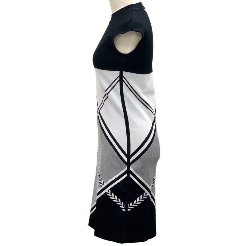 Hermes Dress Black White Cross Line Sleeveless