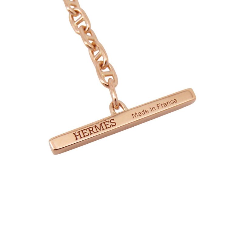 Hermes Bracelet Chaine D'ancre Verso 18K Pink Gold Black Ceramic