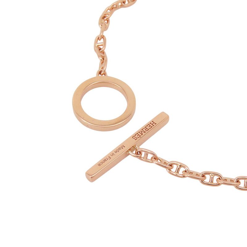 Hermes Bracelet Chaine D'ancre Verso 18K Pink Gold Black Ceramic