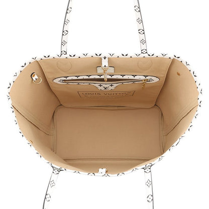 Louis Vuitton Tote Monogram Giant Neverfull MM Pouch Khaki Beige White