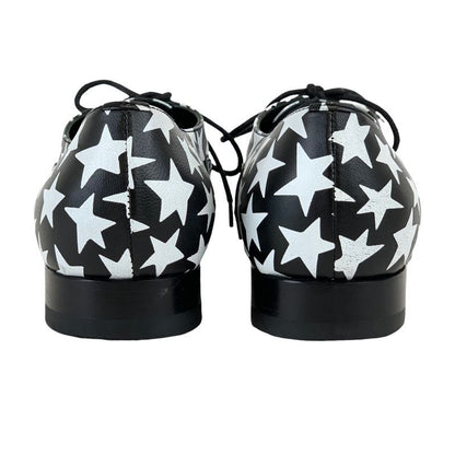 Saint Laurent Loafers Leather Shoes Leather Black White Dress Shoes Lace Up