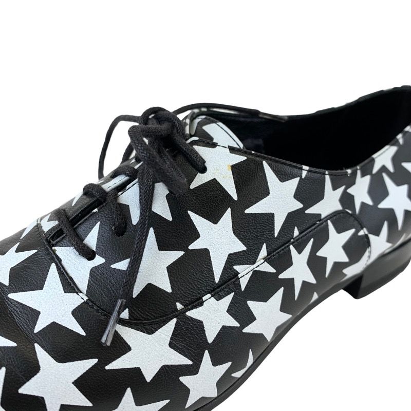 Saint Laurent Loafers Leather Shoes Leather Black White Dress Shoes Lace Up