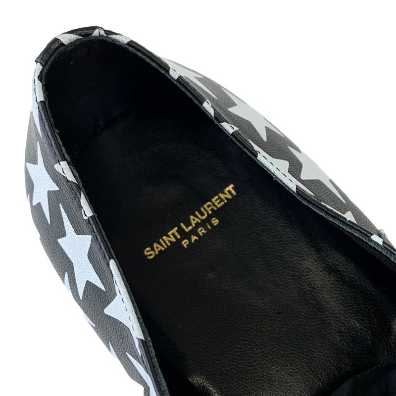 Saint Laurent Loafers Leather Shoes Leather Black White Dress Shoes Lace Up
