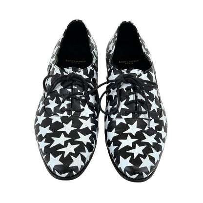 Saint Laurent Loafers Leather Shoes Leather Black White Dress Shoes Lace Up