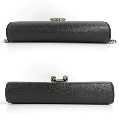 Gucci Dionysus Chain Wallet 401231 Leather Black Crystal Taiga -
