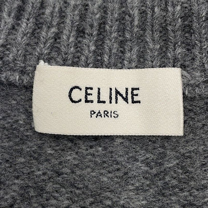 Celine Knit Triomphe Crew Neck Sweater Wool XL Top Grayoff White