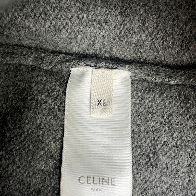 Celine Knit Triomphe Crew Neck Sweater Wool XL Top Grayoff White