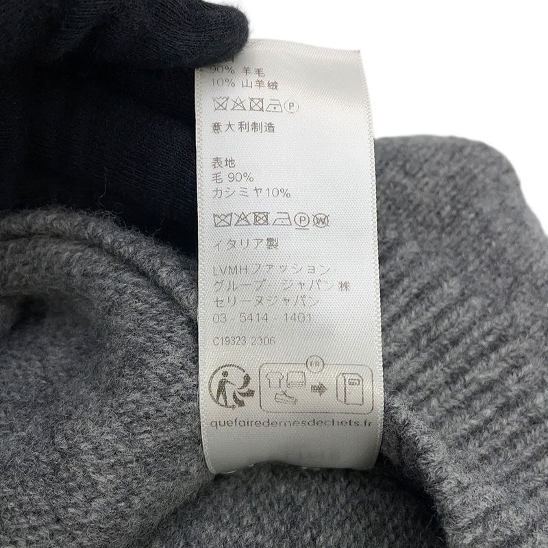 Celine Knit Triomphe Crew Neck Sweater Wool XL Top Grayoff White