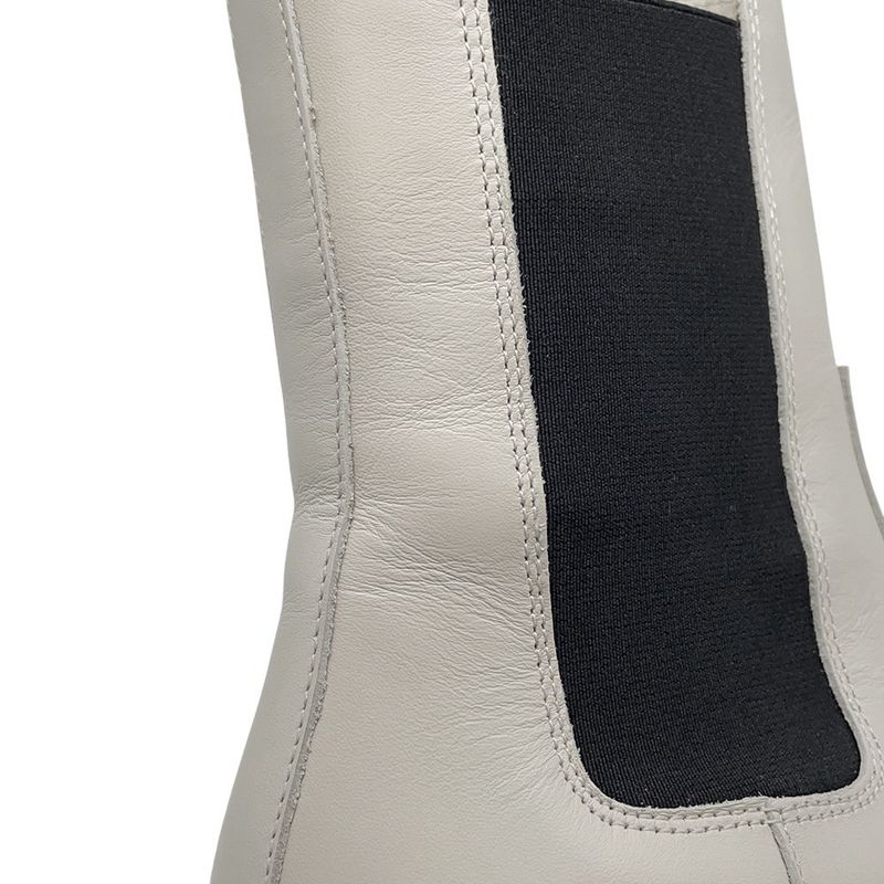 Hermes Boots Hallow Side Gore Leather 37 Shoes Short Beige Black