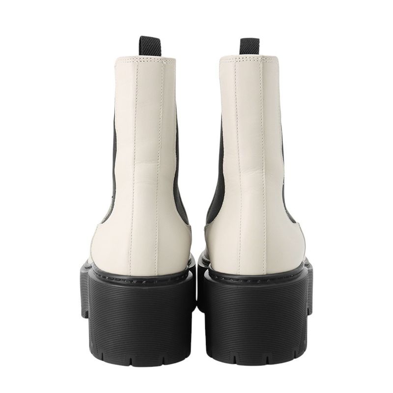 Hermes Boots Hallow Side Gore Leather 37 Shoes Short Beige Black