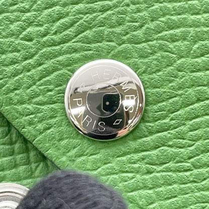Hermes Coin Case Calvi Duo Val Yucca Silver Epsom Wallet Veil Yucca
