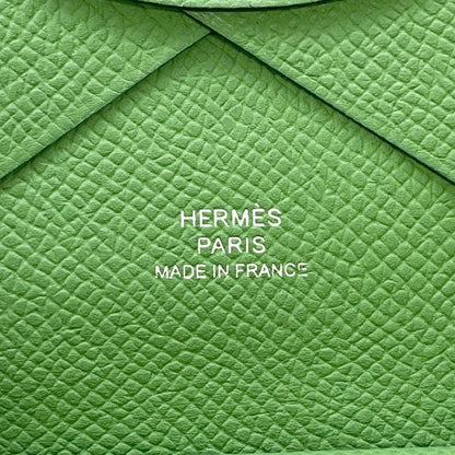Hermes Coin Case Calvi Duo Val Yucca Silver Epsom Wallet Veil Yucca